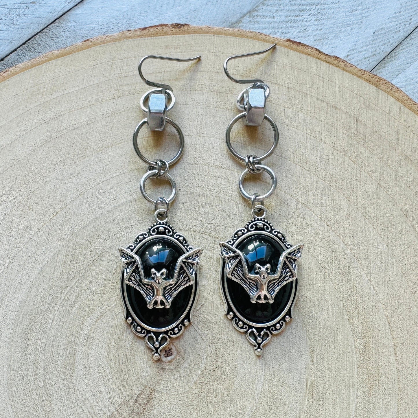 Silver Bat Earrings