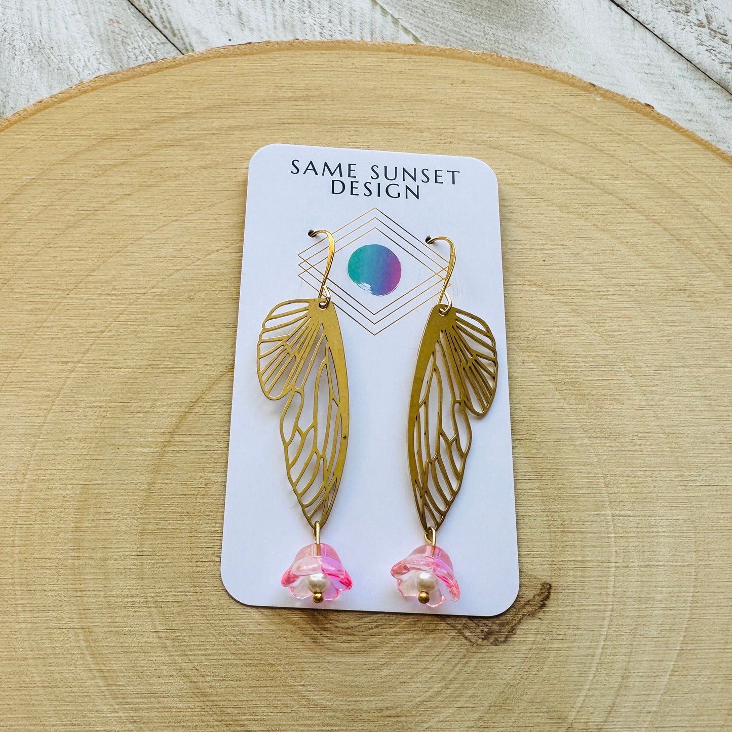 Butterlfy Wing Flower Earrings