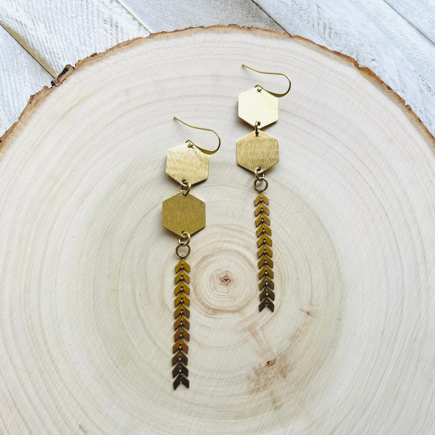 Geometric Brass Earrings