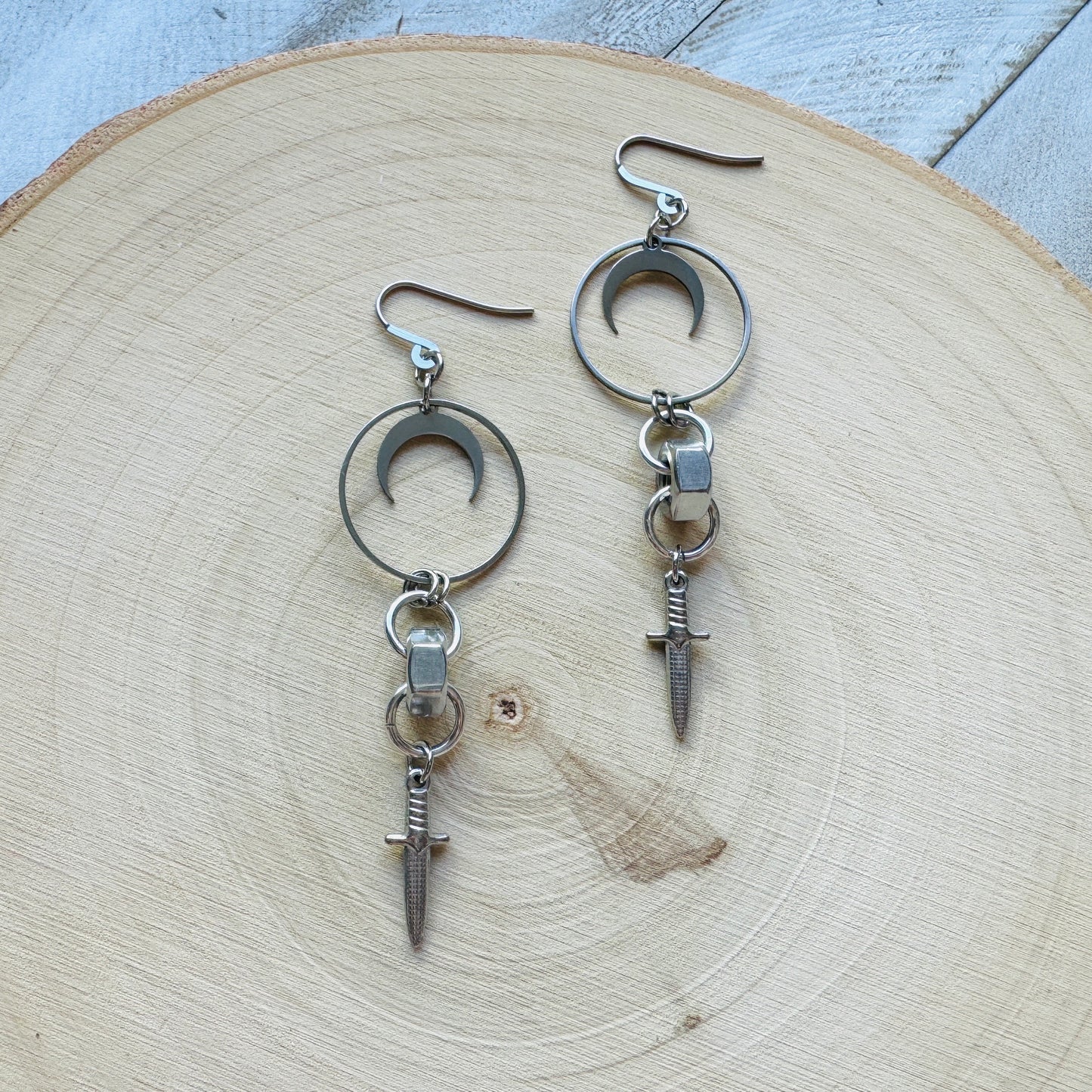 Stainless Steel Dagger Earrings