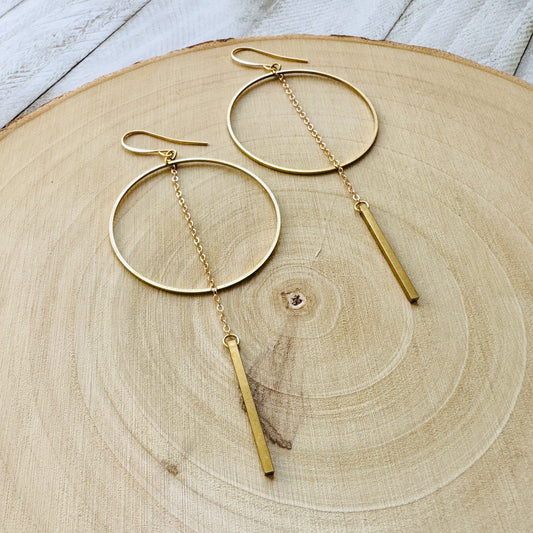 Brass Hoop Earrings
