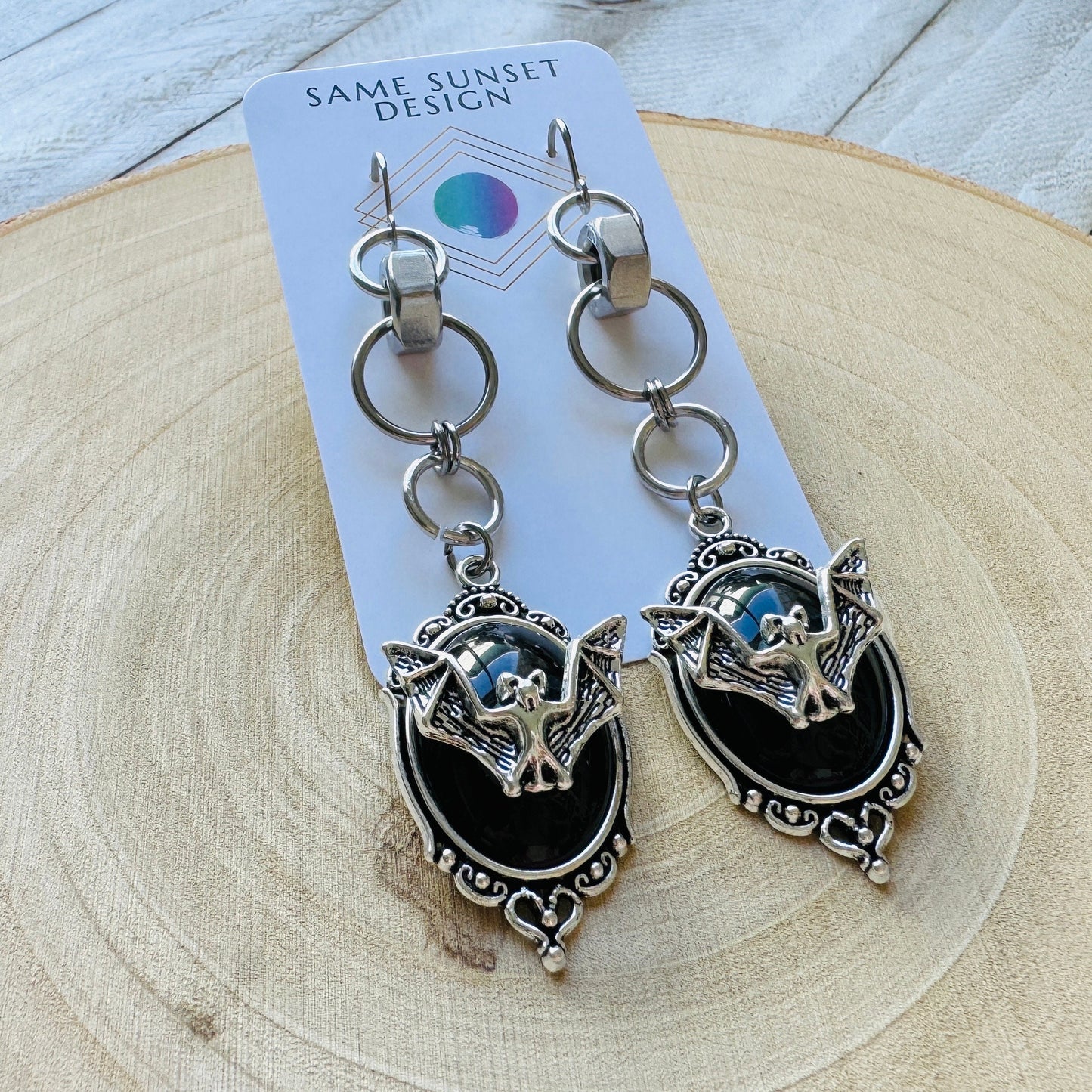 Silver Bat Earrings
