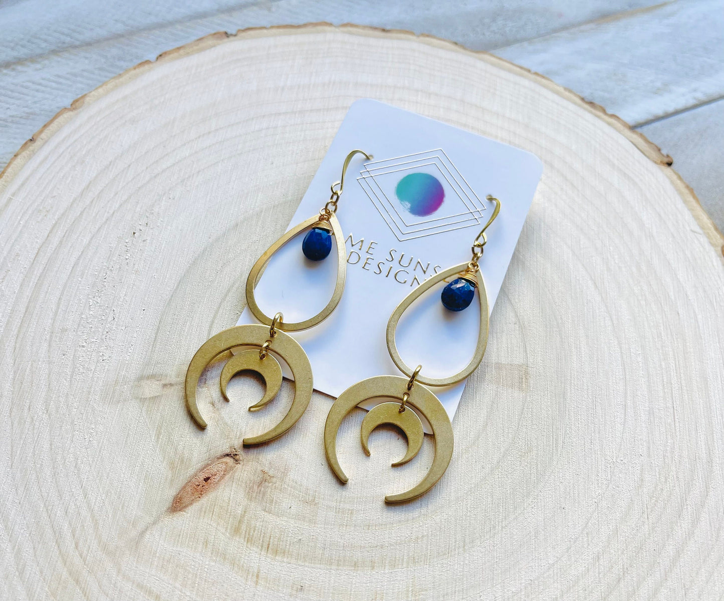 Lapis Lazuli Crescent Moon Earrings