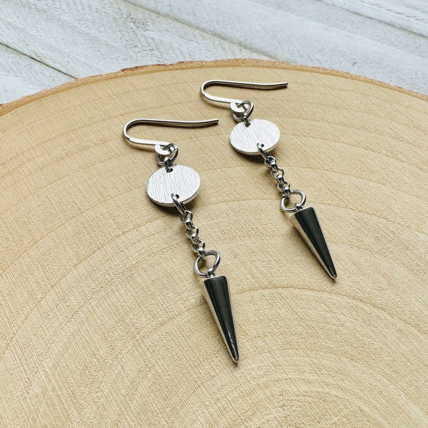 Stainless Steel Spike Earrings