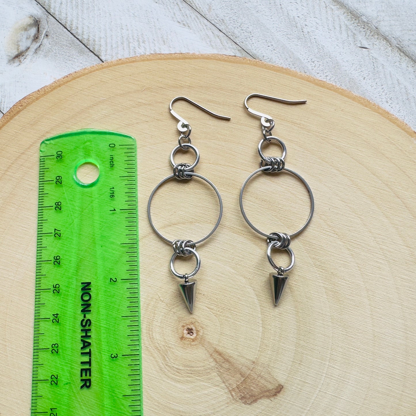 Stainless Steel Spike Earrings