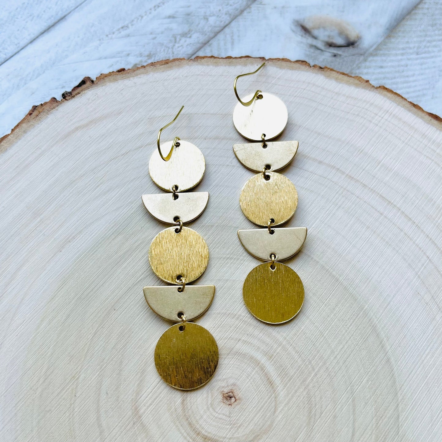 Geometric Brass Boho Earrings