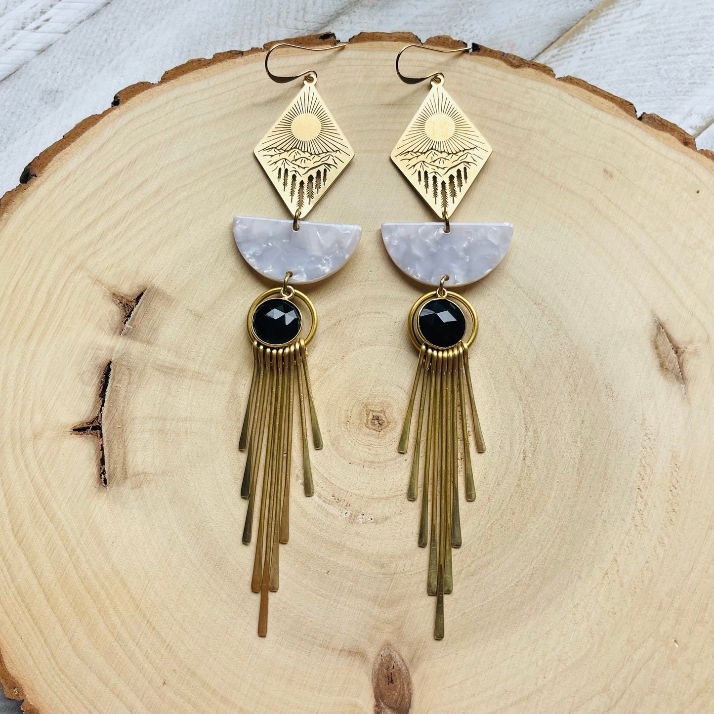 Onyx Mountain Fringe Earrings