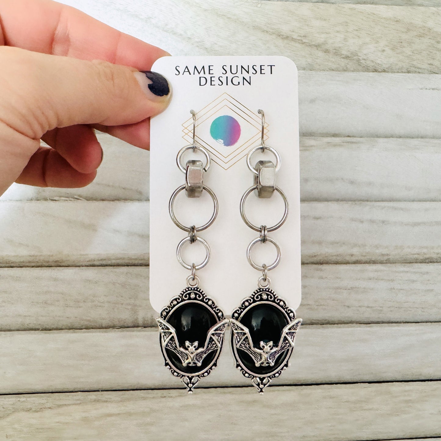 Silver Bat Earrings