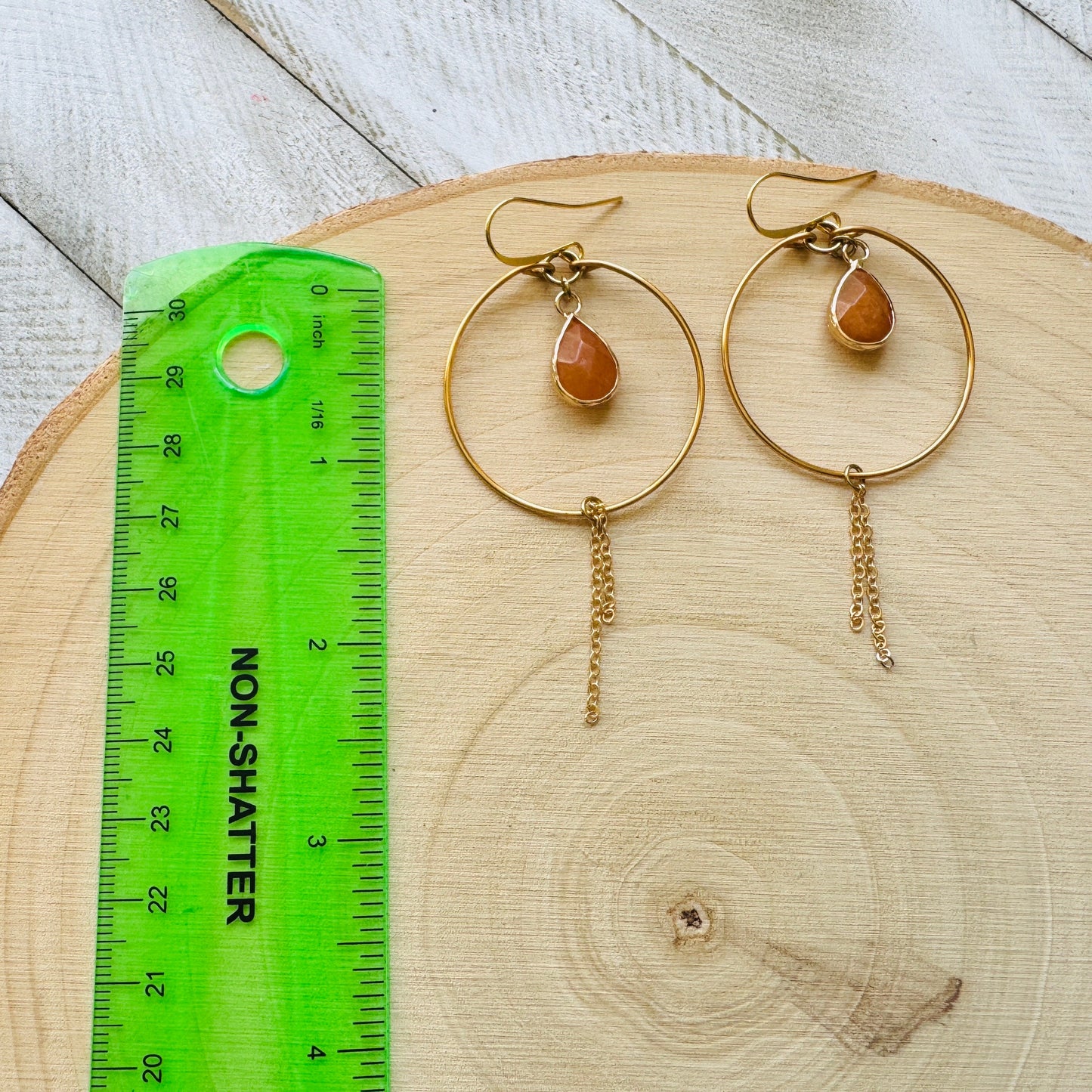 Aventurine Hoop Earrings
