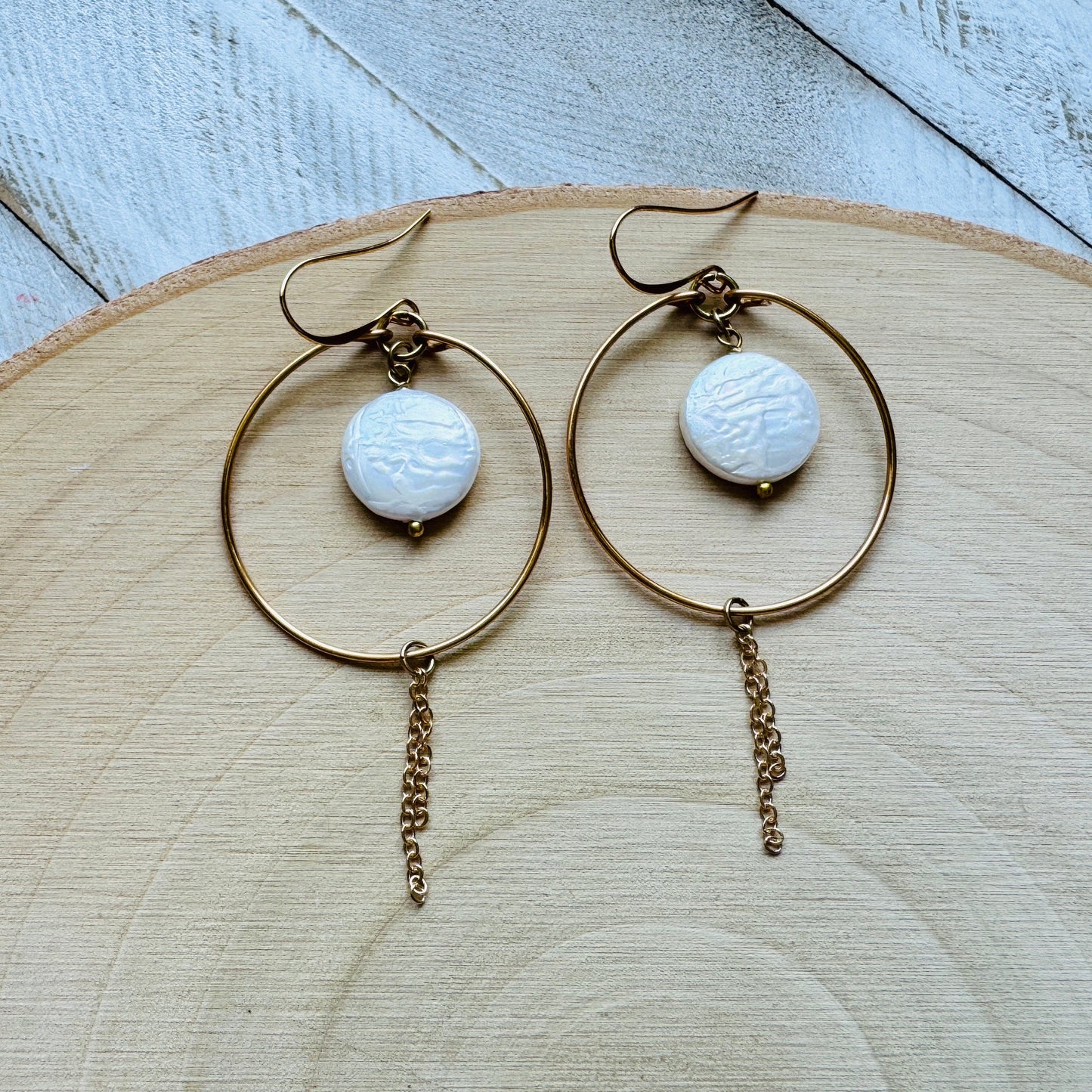 Pearl Hoop Earrings