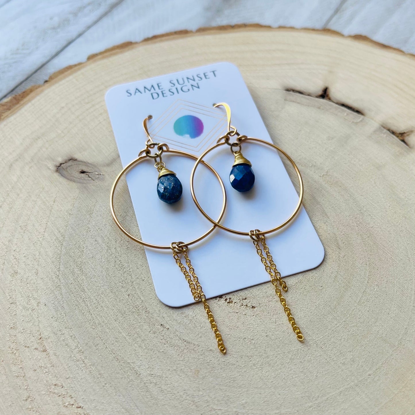 Lapis Lazuli Hoop Earrings