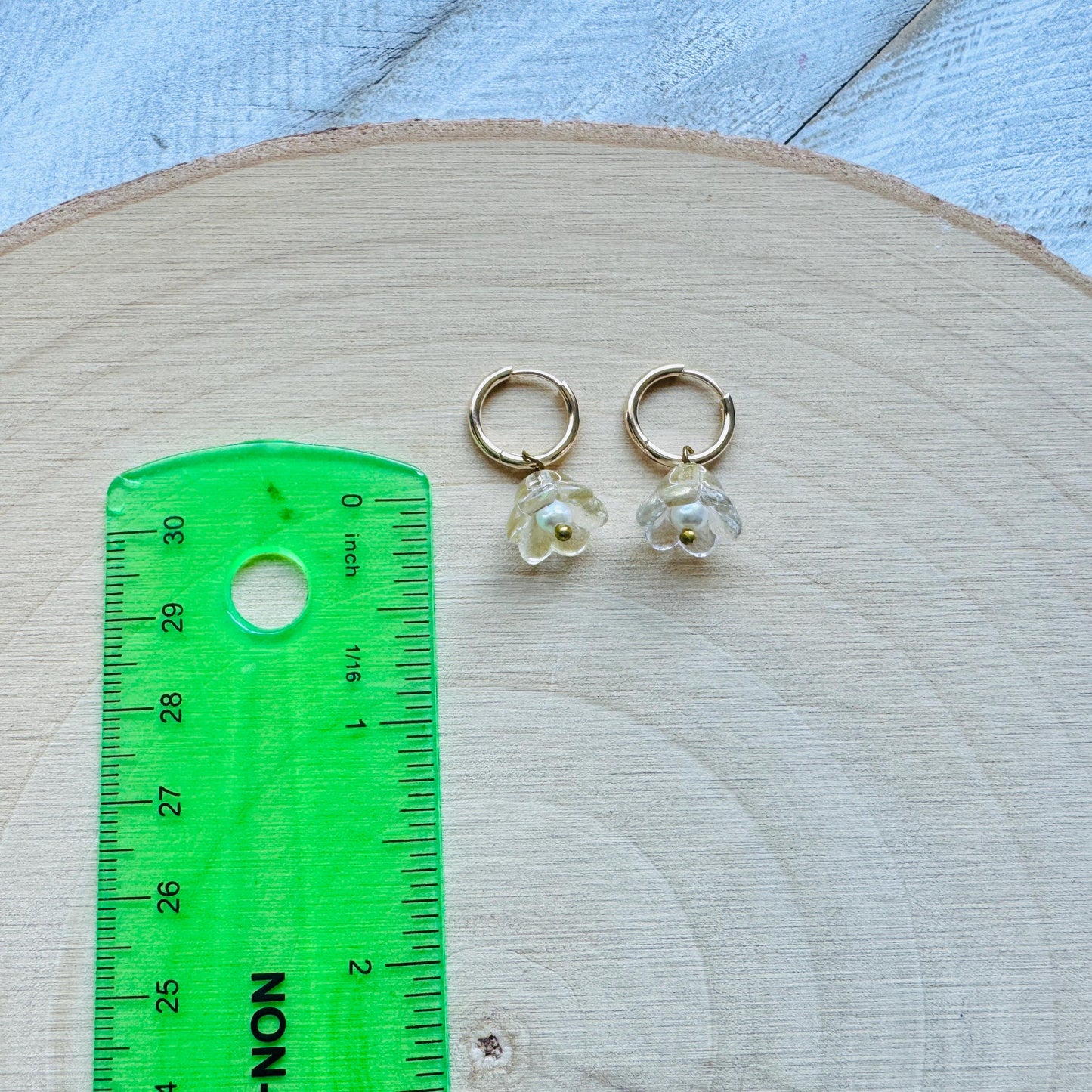 Flower Huggie Hoop Earrings