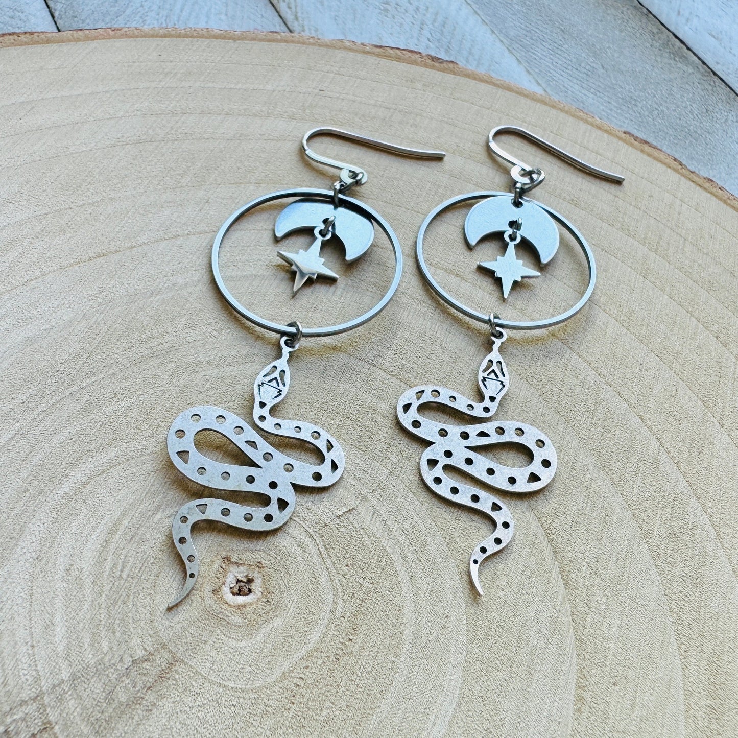 Stainless Steel Snake Earrings