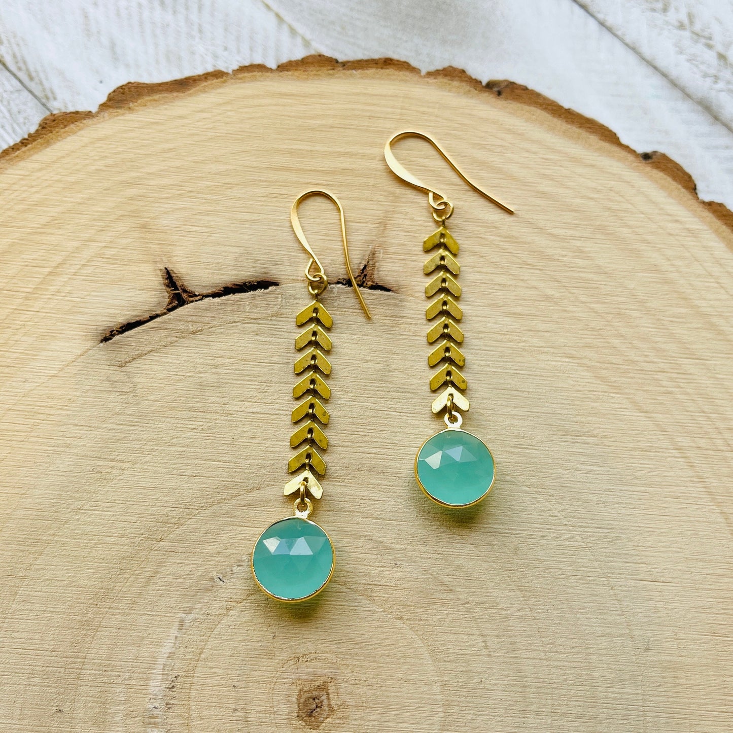 Aqua Chalcedony Earrings