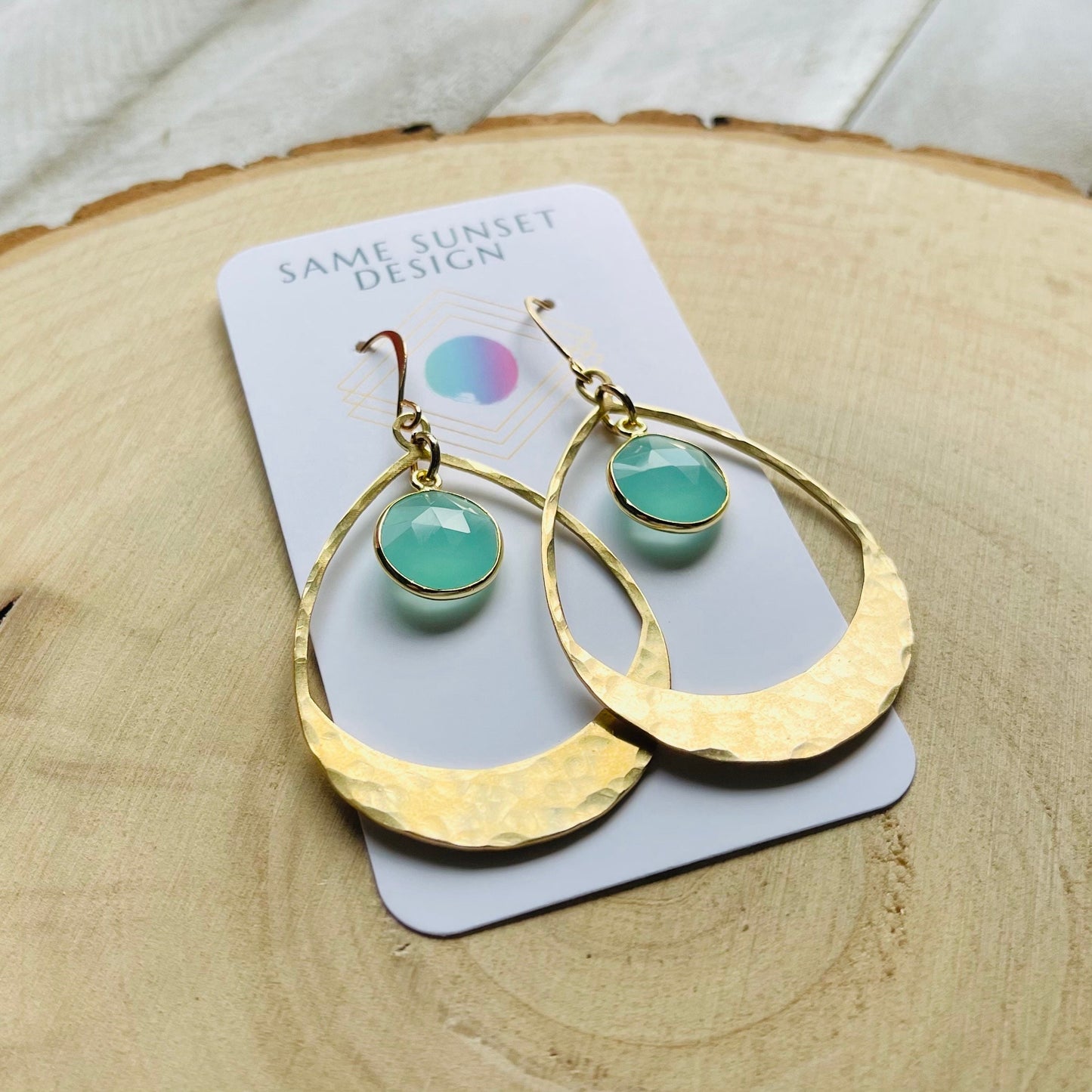 Aqua Chalcedony Earrings