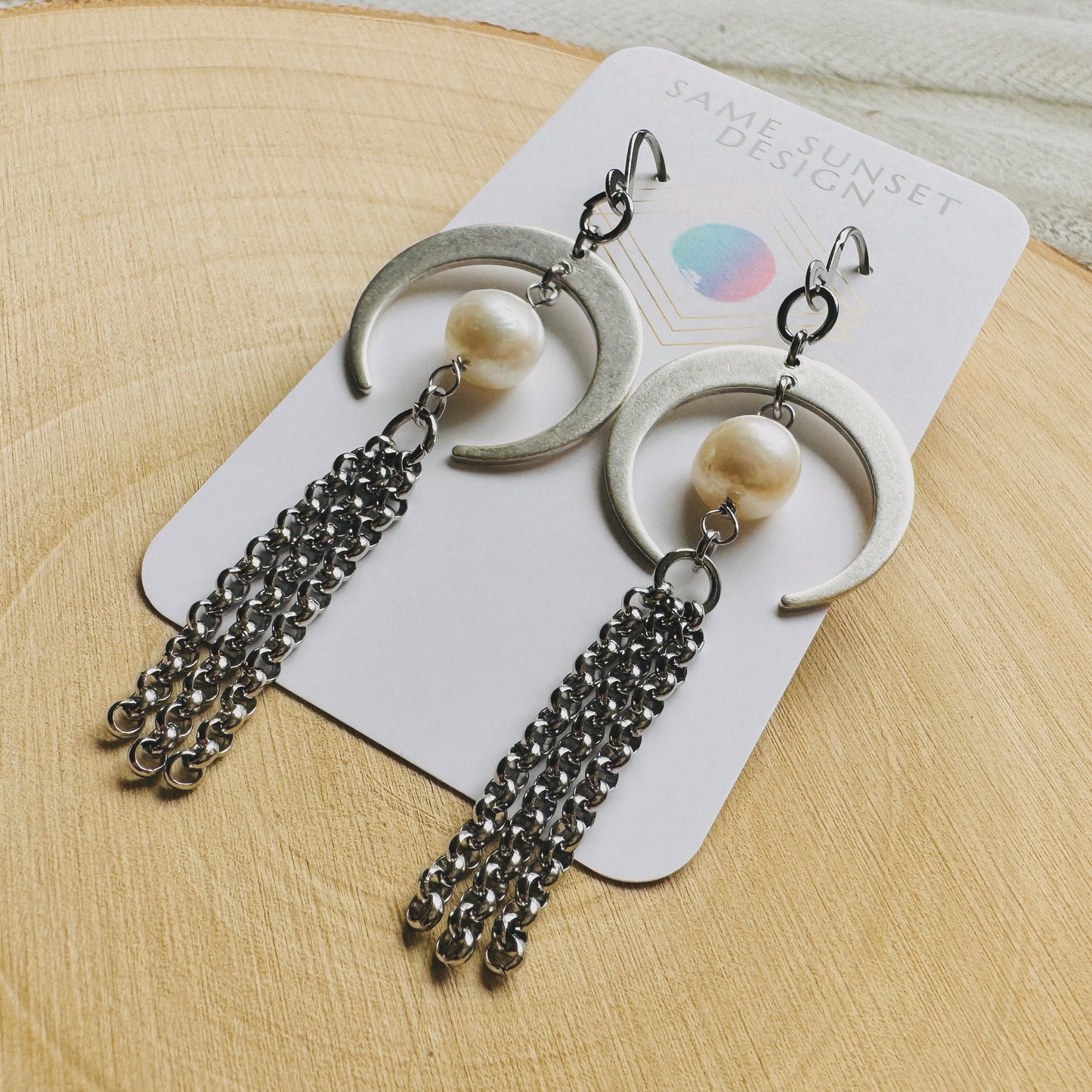 Pearl Moon Earrings