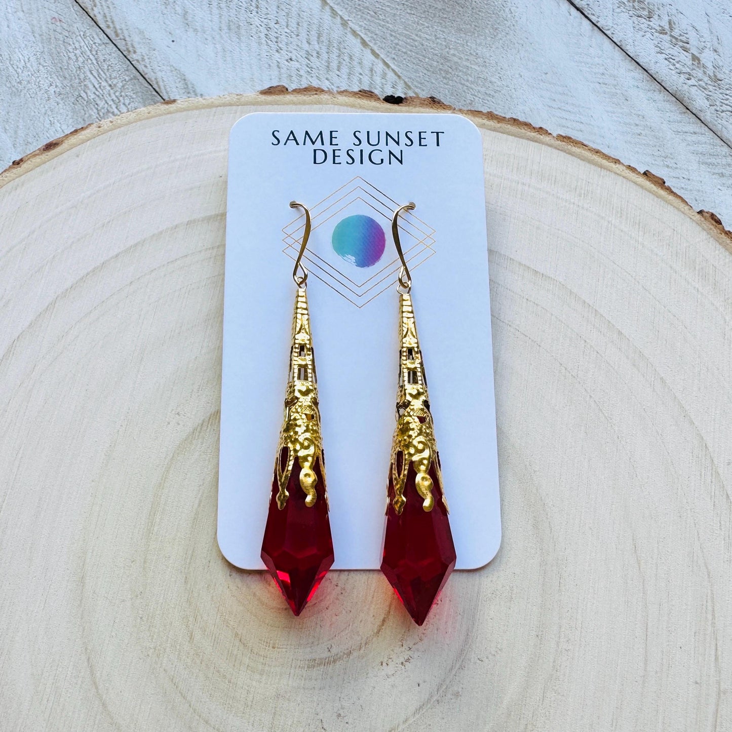 Red Crystal Earrings