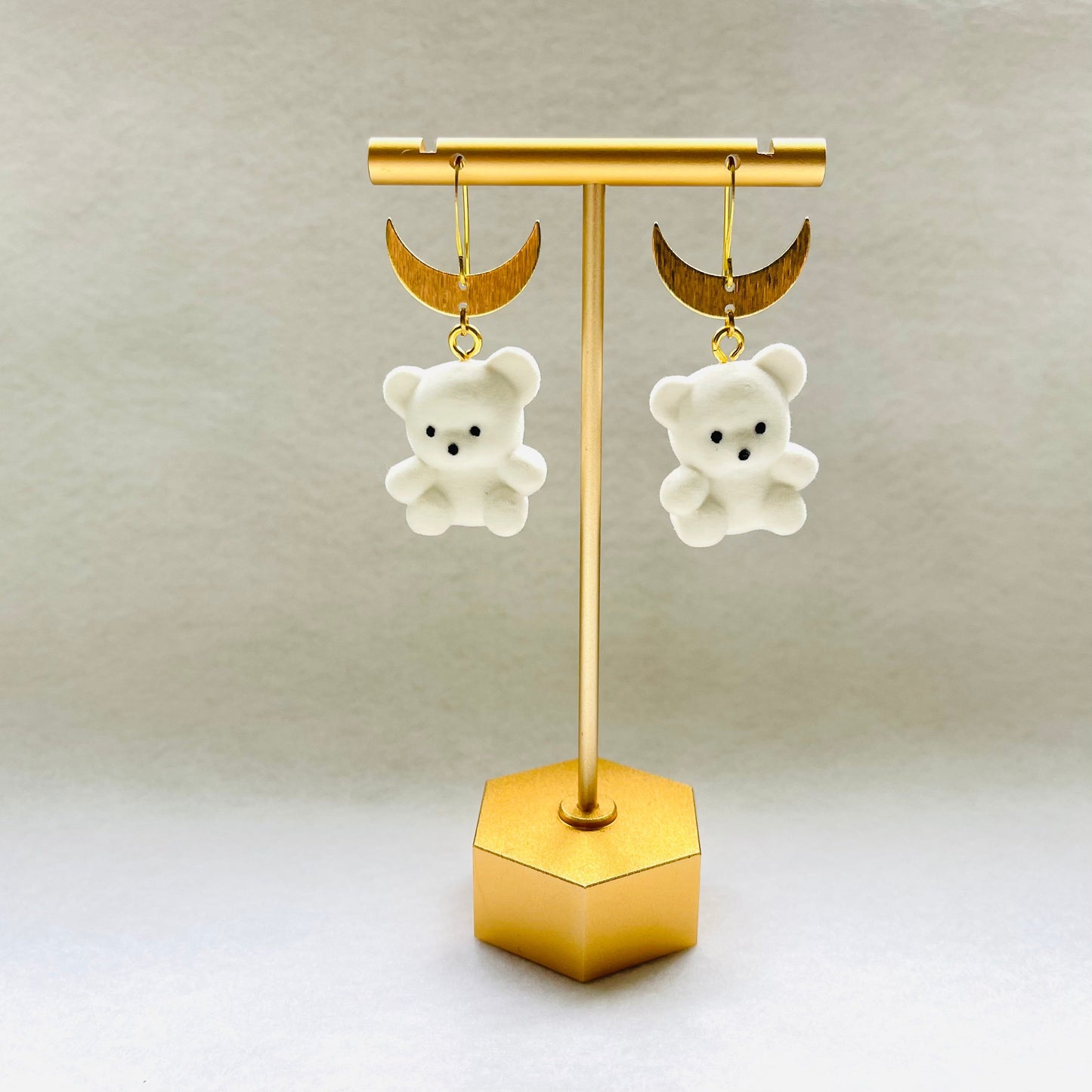 Teddy Bear Moon Earrings
