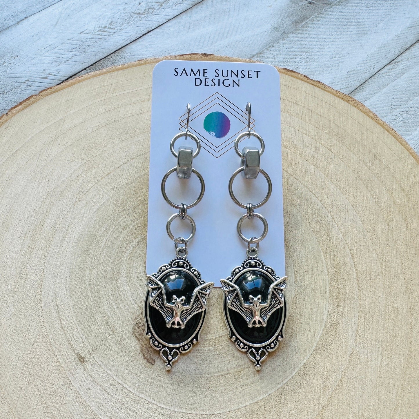 Silver Bat Earrings