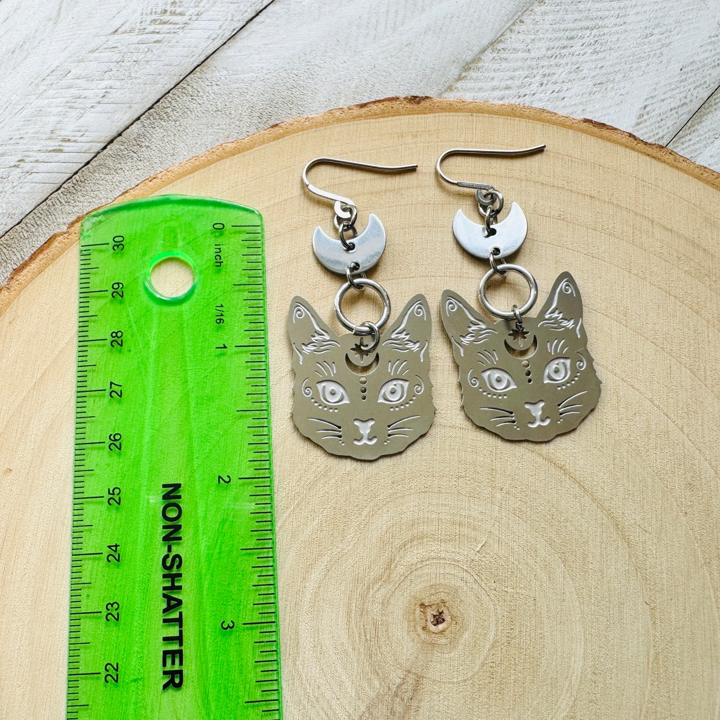 Stainless Steel Cat Earrings