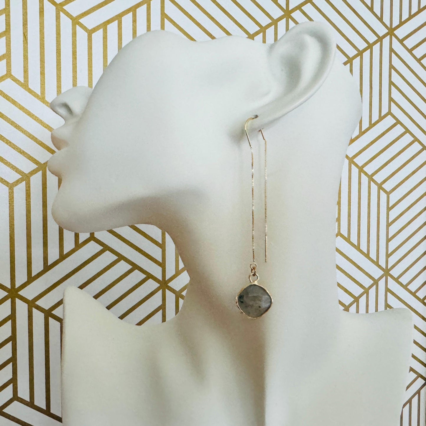 Labradorite Threader Earrings