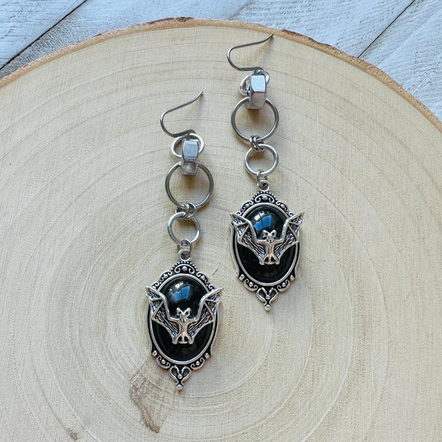 Silver Bat Earrings