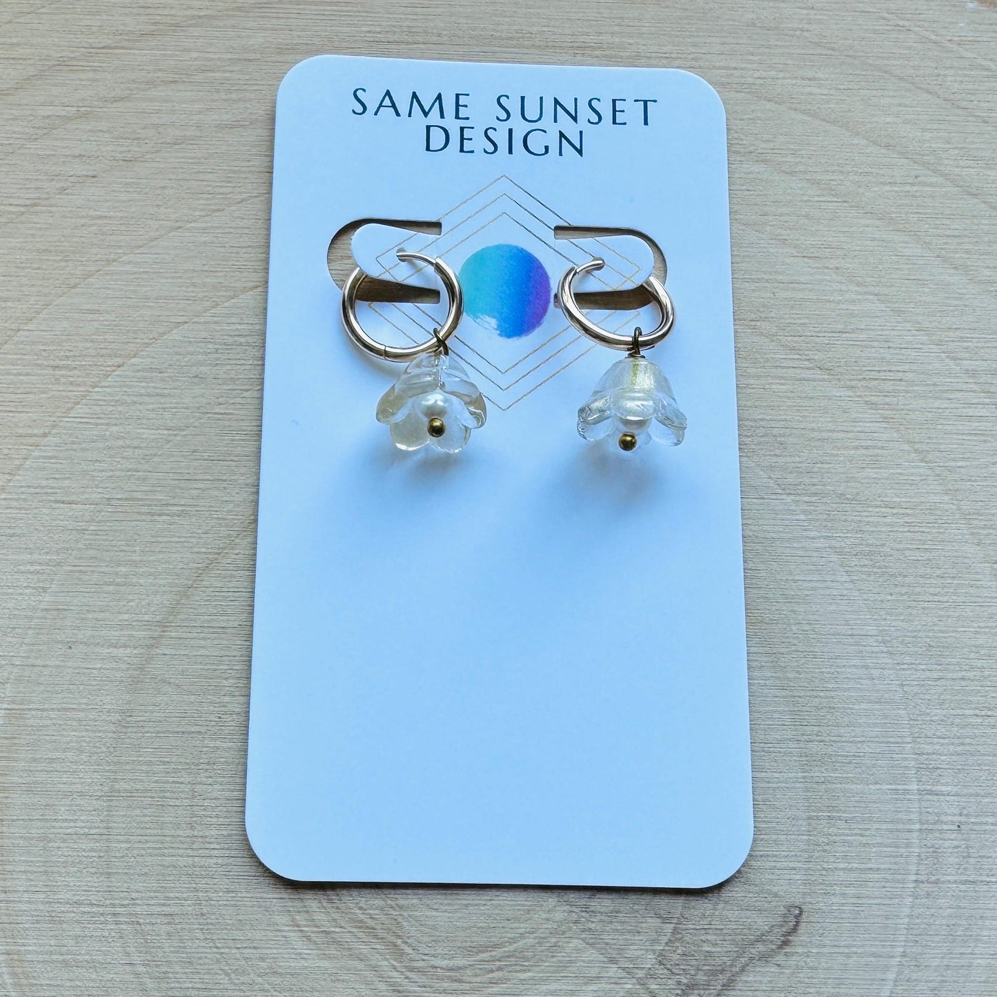 Flower Huggie Hoop Earrings