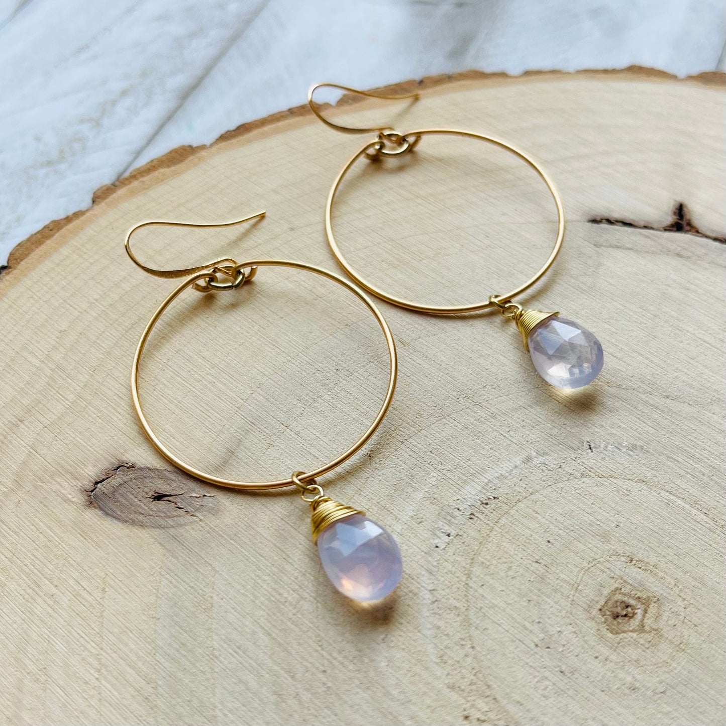 Amethyst Hoop Earrings