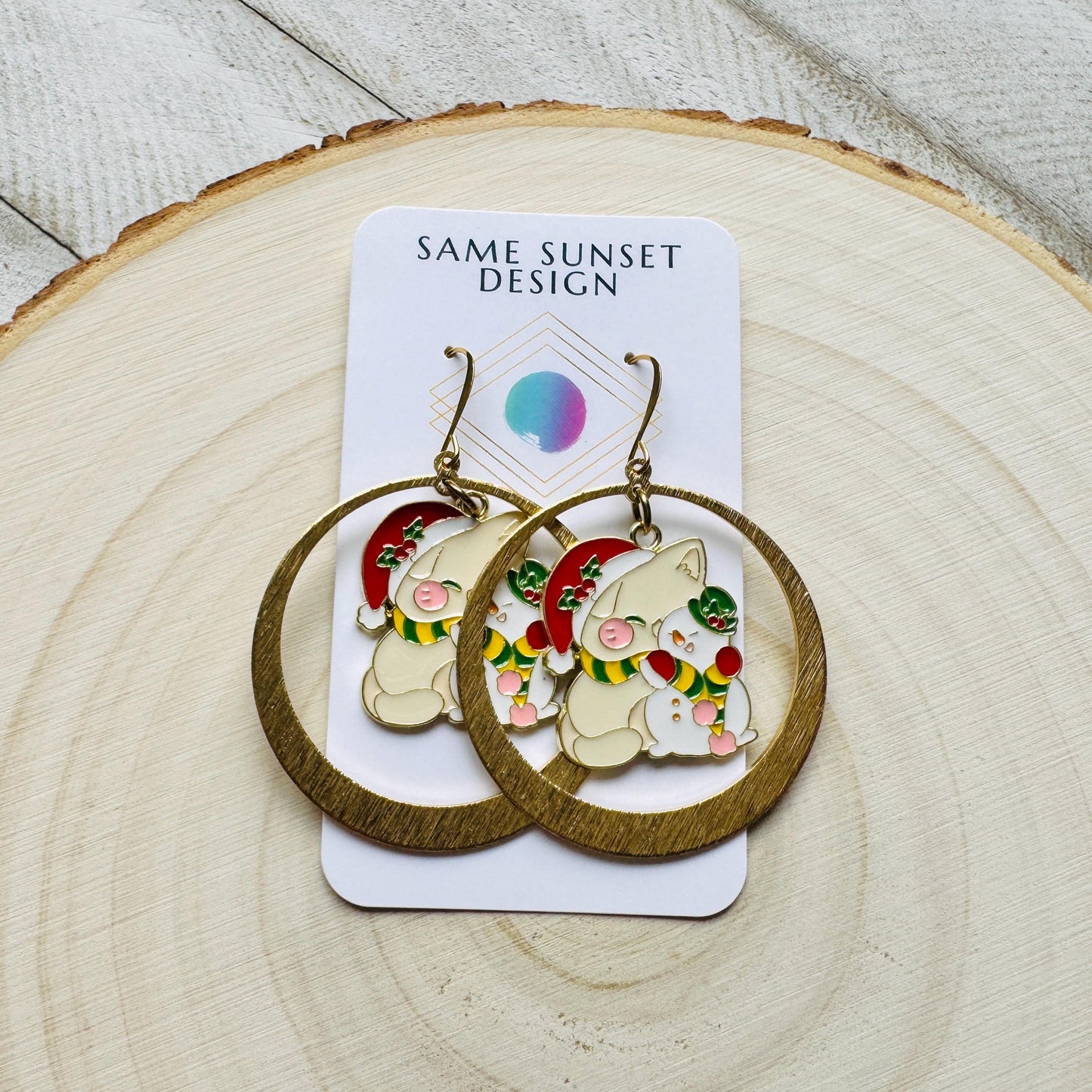 Christmas Cat Earrings