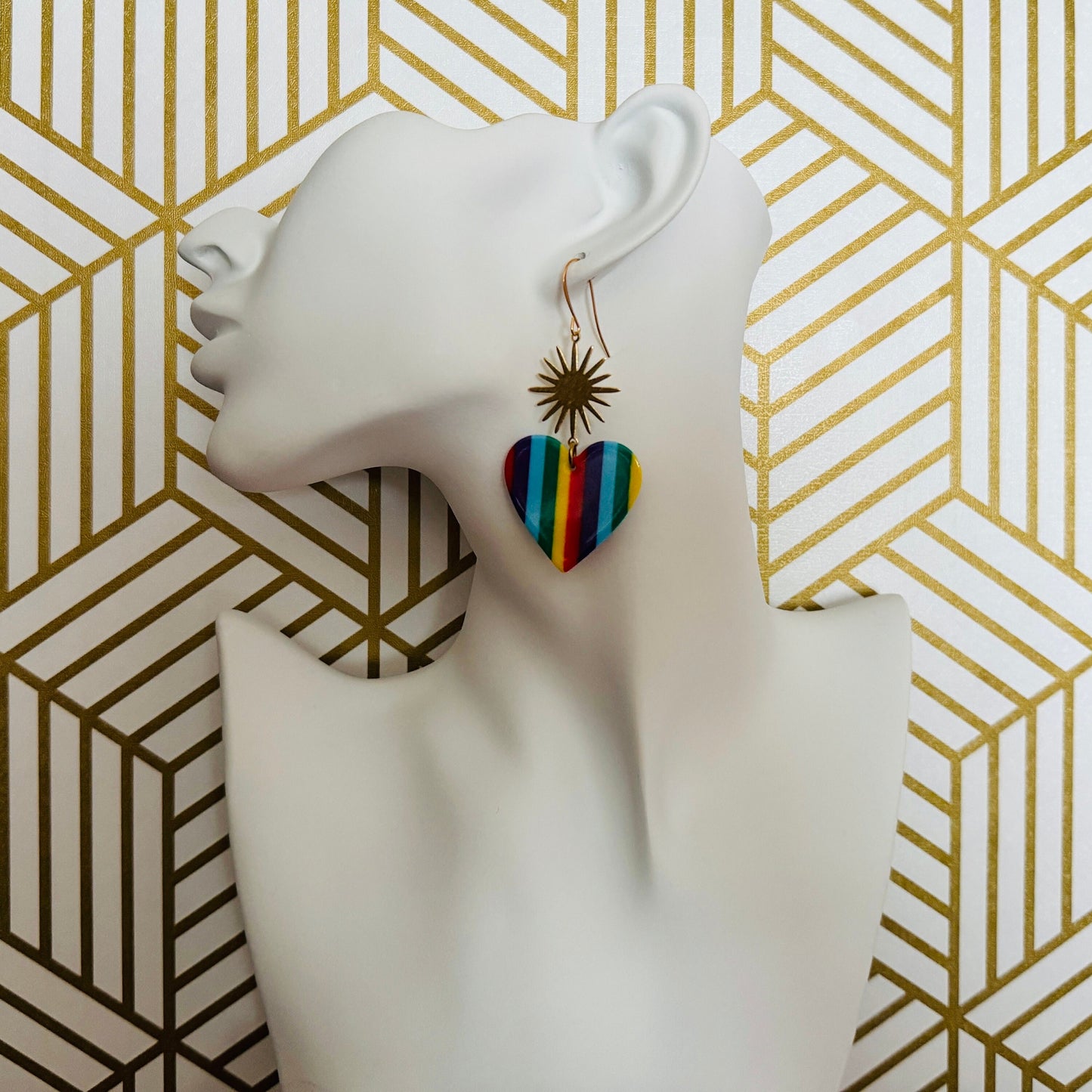 Rainbow Heart Earrings