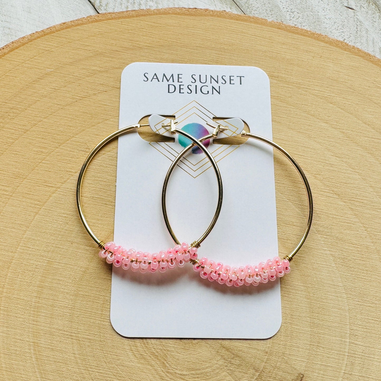 Seed Bead Hoop Earrings
