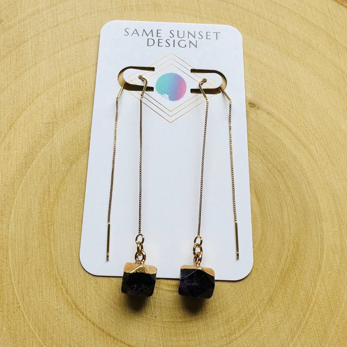 Amethyst Threader Earrings