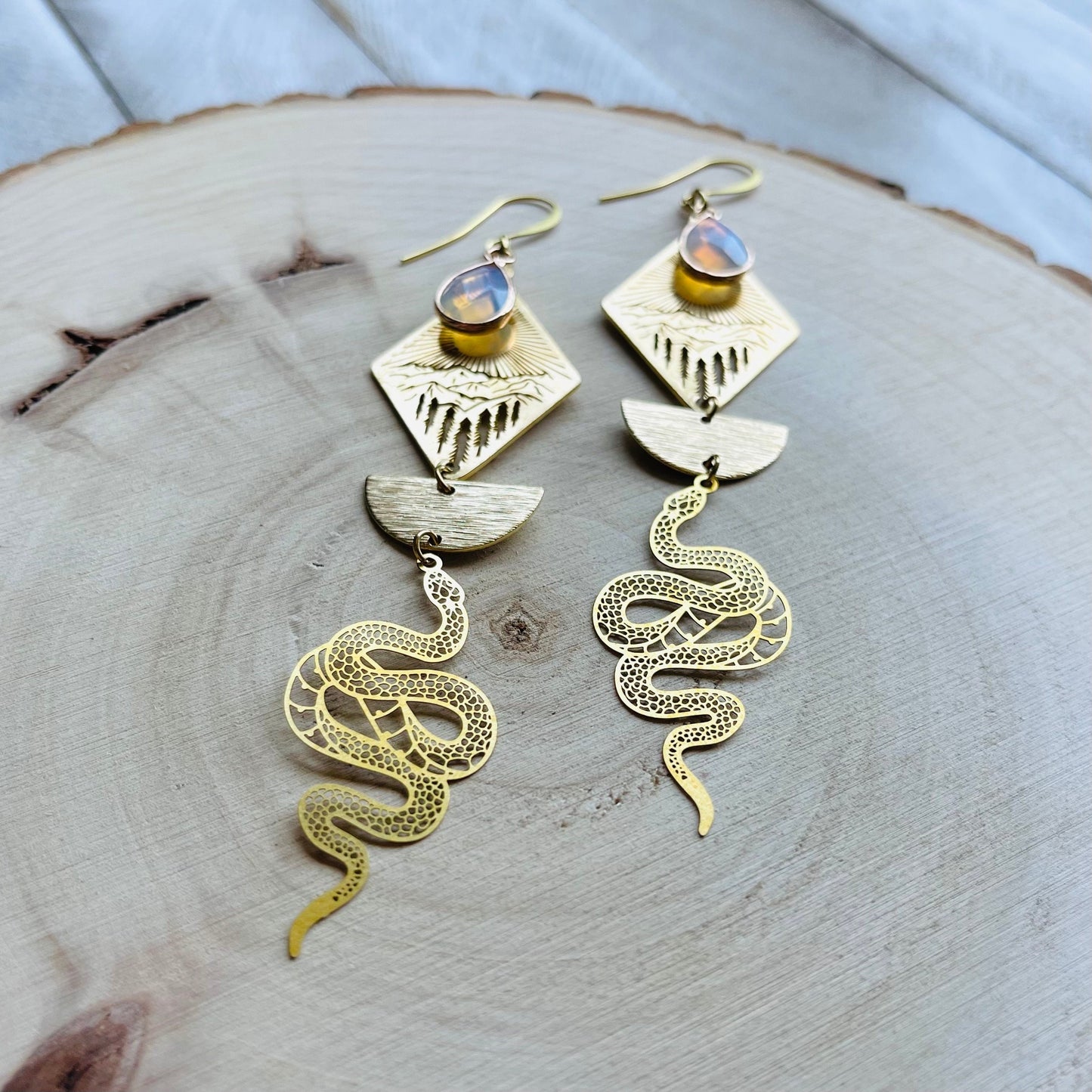 Opalite Snake Earrings