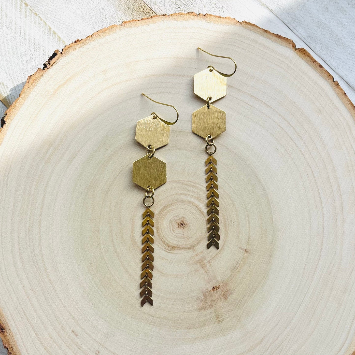 Geometric Brass Earrings