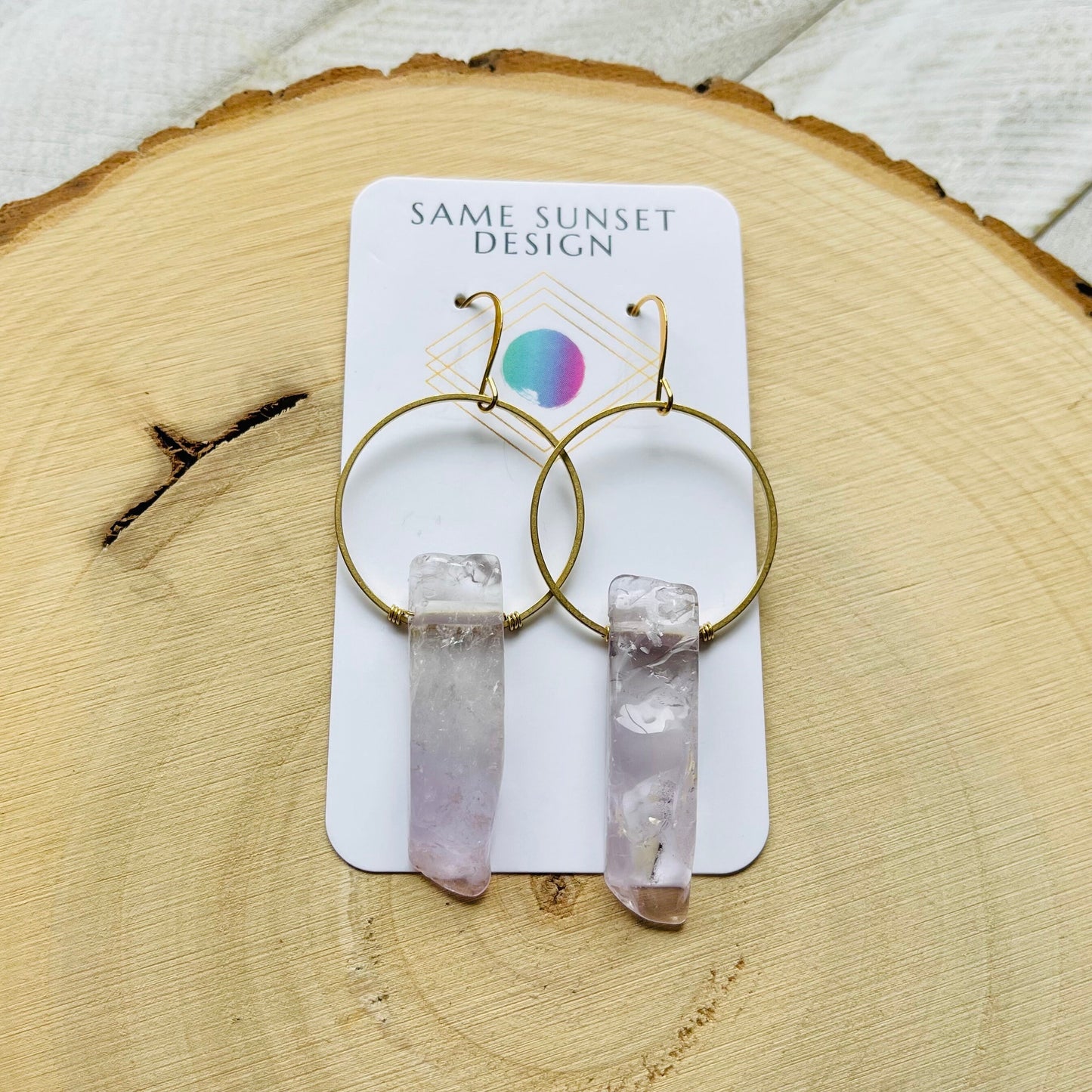 Amethyst Hoop Earrings
