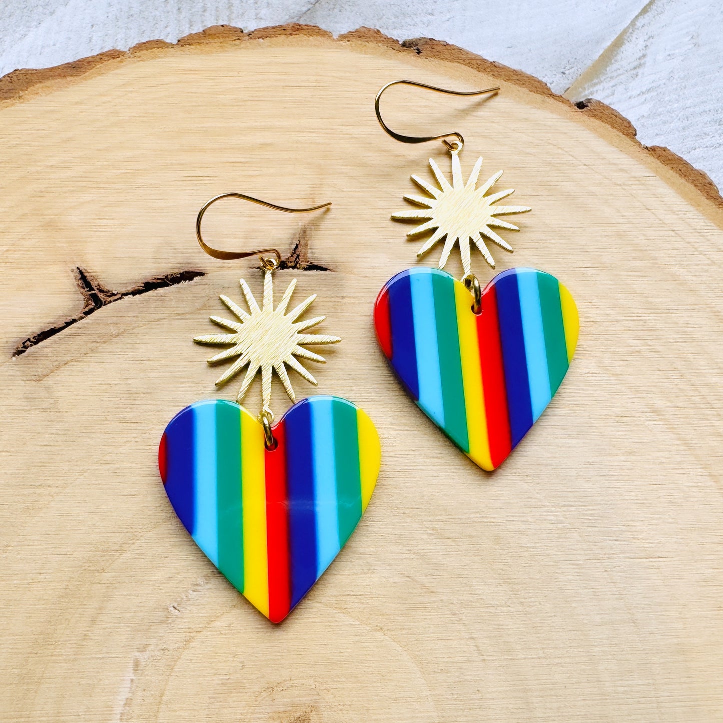 Rainbow Heart Earrings