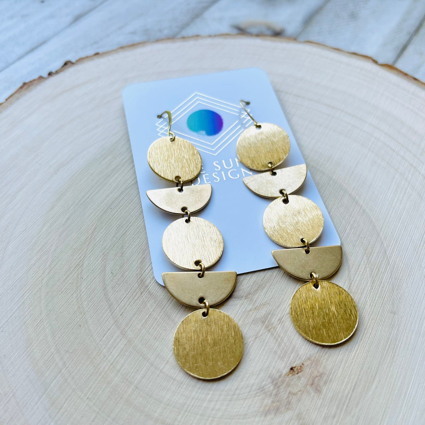 Geometric Brass Boho Earrings