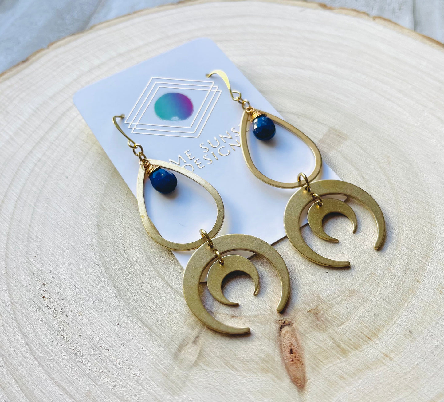 Lapis Lazuli Crescent Moon Earrings
