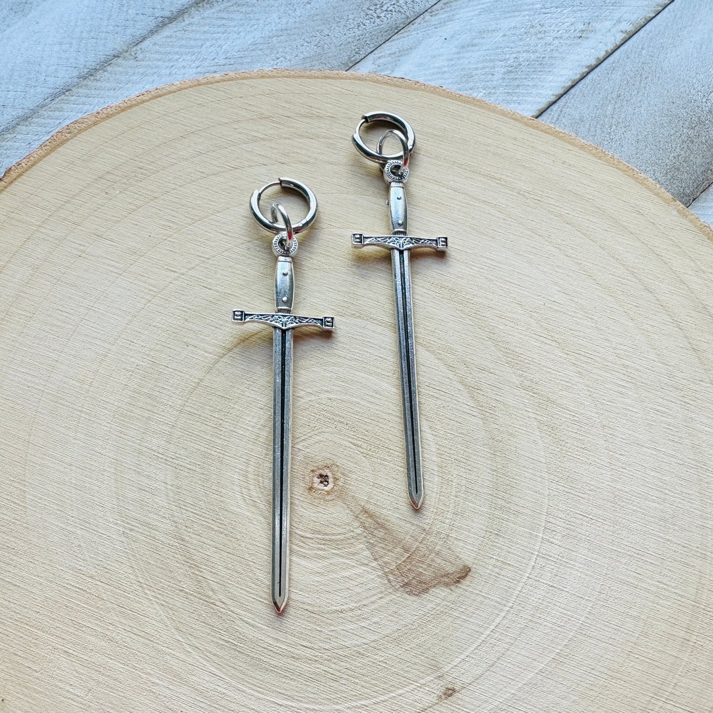 Sword Huggie Hoop Earrings