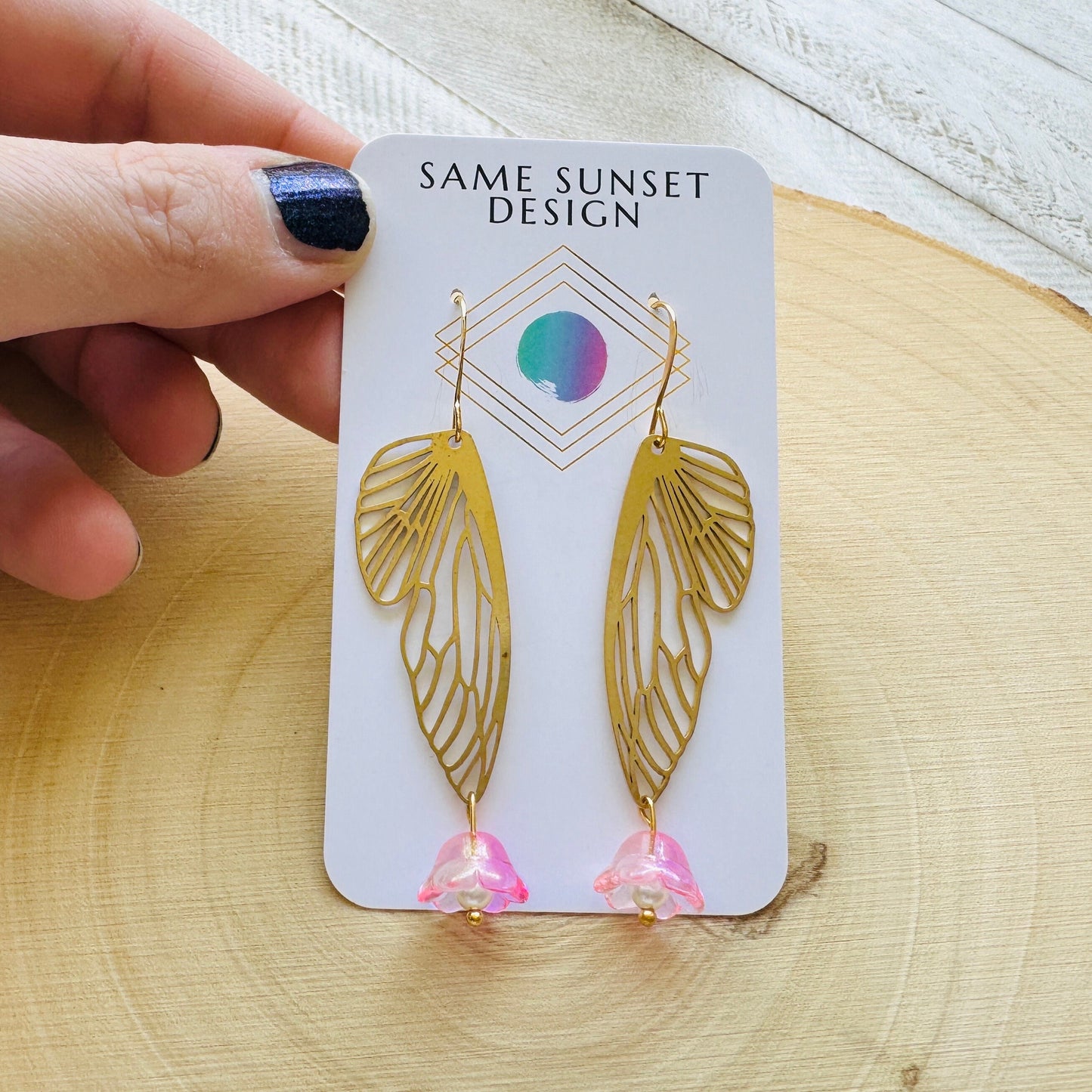 Butterlfy Wing Flower Earrings