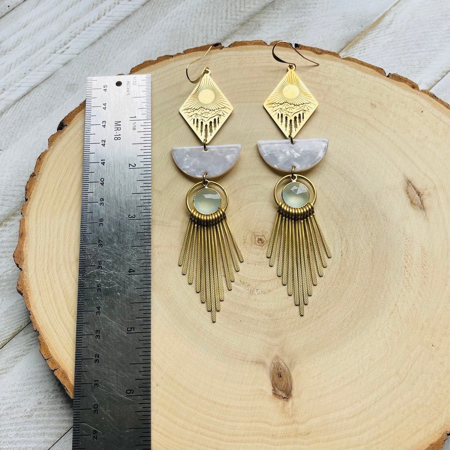 Chalcedony  Mountain Fringe Earrings
