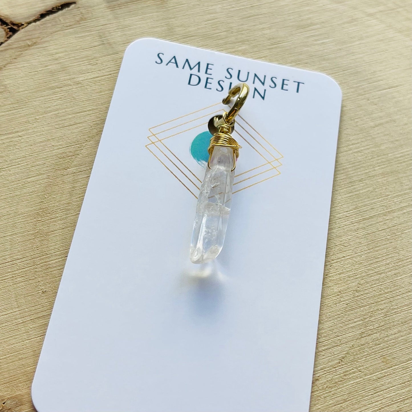 Quartz Crystal SIngle Huggie Hoop Earring