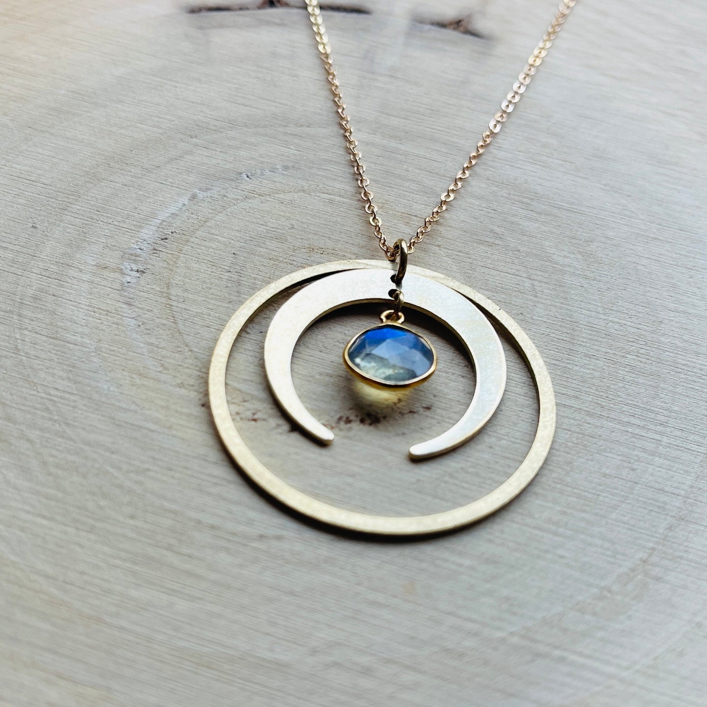 Labradorite Moon Necklace