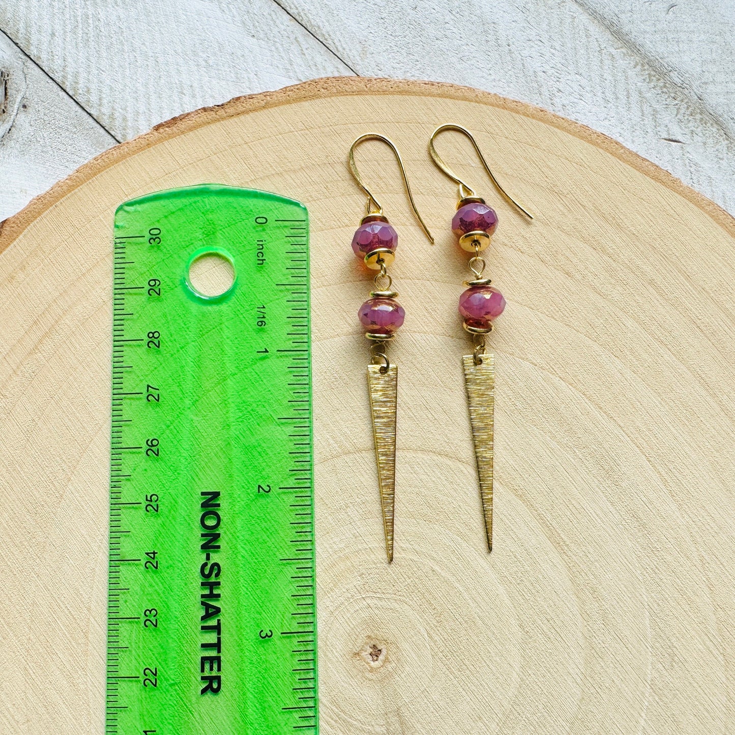 Pink Triangle Earrings