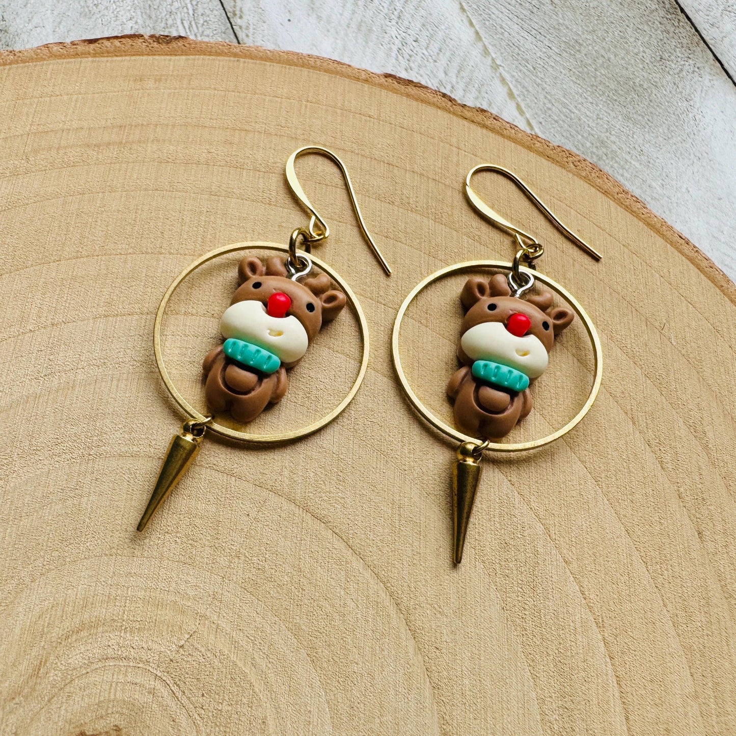 Reindeer Spike Hoop Earrings