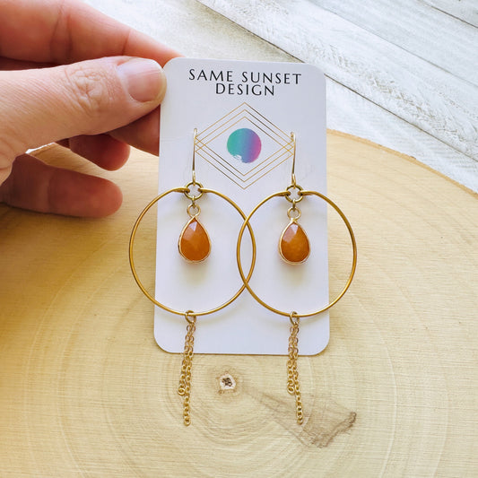 Aventurine Hoop Earrings