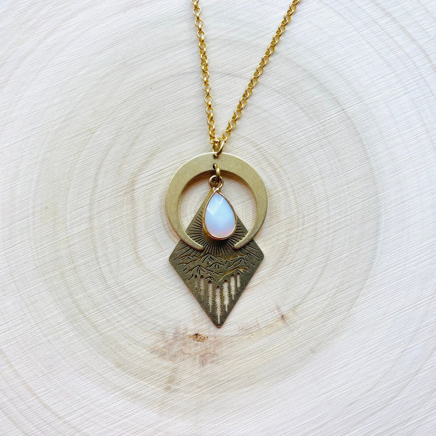 Opalite Mountain Moon Necklace