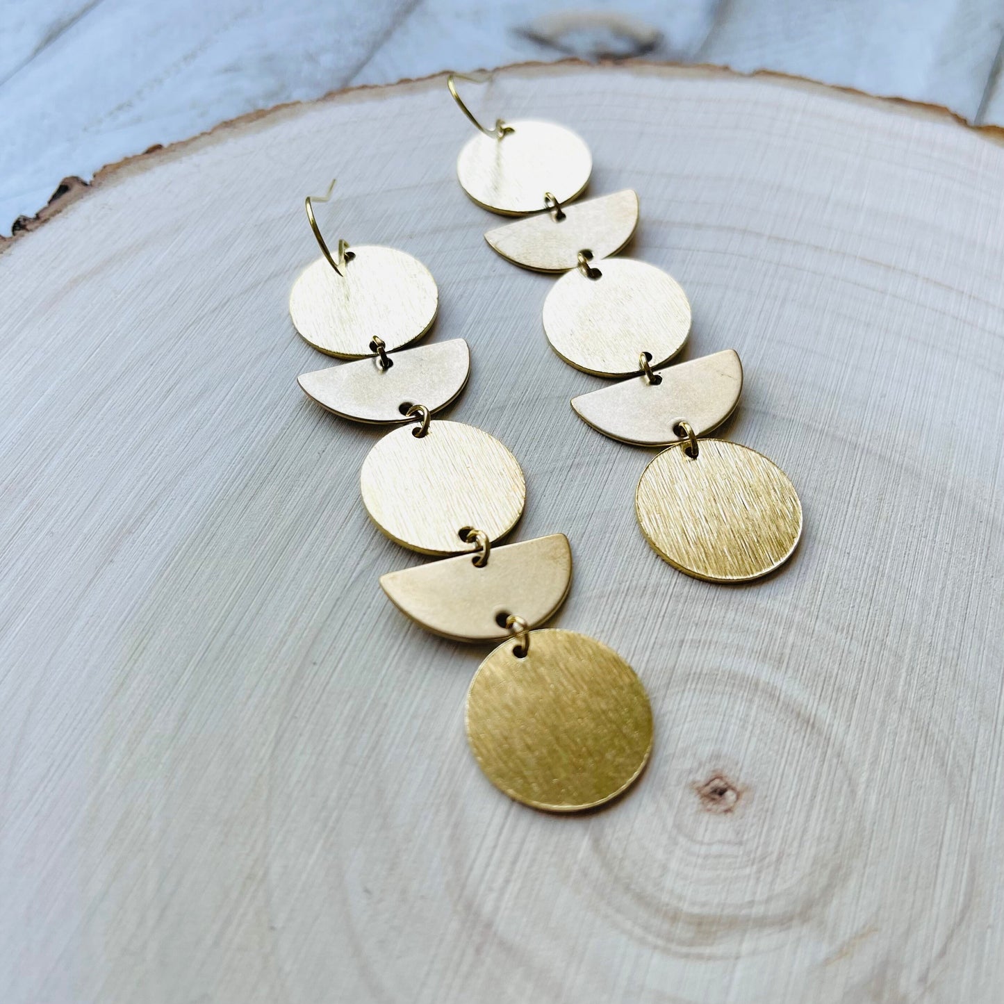 Geometric Brass Boho Earrings