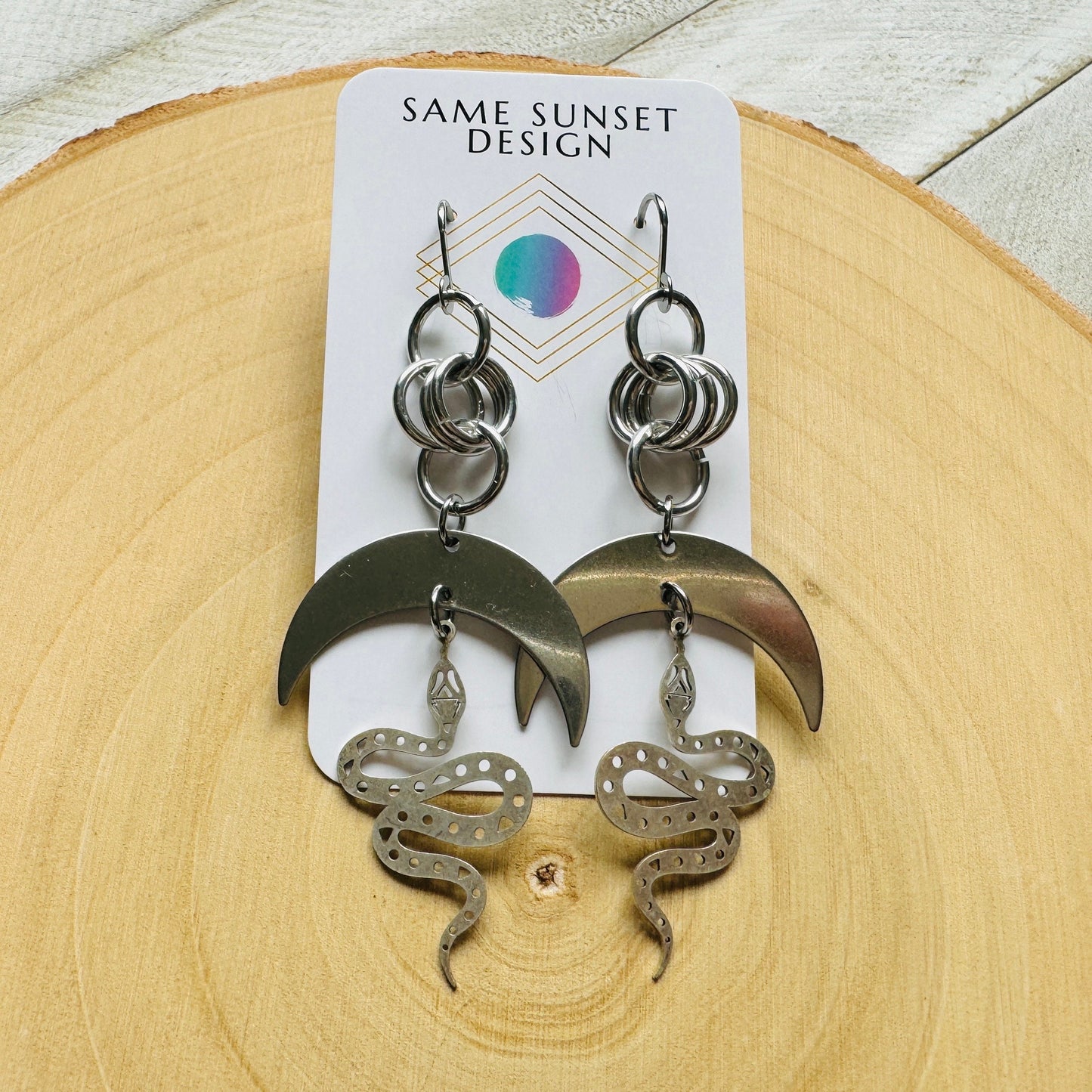 Stainless Steel Snake Earrings