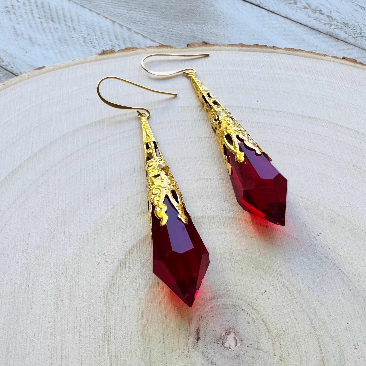 Red Crystal Earrings